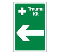 V Safety Trauma Kit Arrow Left 300 x 400 mm - Vinilo autoadhesivo - Señal de seguridad con efecto de aluminio