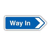 V Safety Way In Arrow - Señal con forma de flecha derecha 300 x 100 mm, plástico rígido superresistente de 2 mm