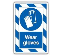 V Safety Wear Gloves ExtraViz - Señal de seguridad autoadhesiva de vinilo (250 x 350 mm)