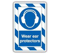 V Safety Wear - Protectores auditivos - ExtraViz 250 x 350 mm - Señal de seguridad compuesta de aluminio de 3 mm