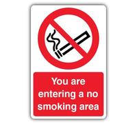 V - Señal de seguridad con texto en inglés «You Are Entering A No Smoking Area» - 400 x 600 mm - Tablero Correx de doble pared - Señalización de prohibición - Fabricado en Gran Bretaña