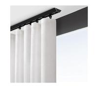 V Shape Ceiling Mount Curtain Track Set - Aluminum Room Divider Rod Silent Privacy Partition System for Hotels Hospitals Cinemas - 20FT Black