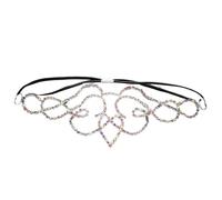 V Shape Forehead Chain Headband Hair Jewelry for Women Party Headband Wedding Accessories para ocasiones especiales y festivales(Silver 1)
