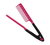 V-Shape Hair Straightening Comb - Professional Clamping Hairbrush For DIY Styling | Heat-Resistant For Smoothing, Detangling & Straightening | Salon Tool For Home & Travel