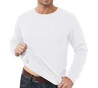 V Suéteres de cuello para hombre, invierno Padded and Thickened Thermal Underwear Men Large Size Can Be Worn Outside The Top of the Large Size Foreign Trade Solid Color T Shirt Bottoming Cardigan Fit