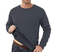 V Suéteres de cuello para hombre, invierno Padded and Thickened Thermal Underwear Men Large Size Can Be Worn Outside The Top of the Large Size Foreign Trade Solid Color T Shirt Bottoming Cardigan Fit