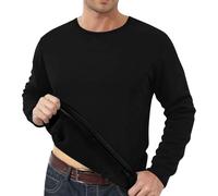 V Suéteres de cuello para hombre, invierno Padded and Thickened Thermal Underwear Men Large Size Can Be Worn Outside The Top of the Large Size Foreign Trade Solid Color T Shirt Bottoming Cardigan Fit