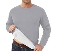 V Suéteres de cuello para hombre, invierno Padded and Thickened Thermal Underwear Men Large Size Can Be Worn Outside The Top of the Large Size Foreign Trade Solid Color T Shirt Bottoming Cardigan Fit