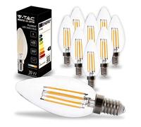 V-TAC 10x Bombillas LED e14 Filamento - 4W (Equivalente a 35W) - 400 Lumen - Bombilla Máxima Eficiencia y Ahorro Energético - Luz Blanco Cálido 3000K