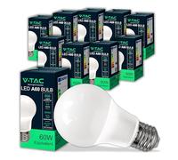 V-TAC 10x Bombillas LED E27 A60 - [Máxima Eficiencia] - 8,5W (Equivalente a 60W) - 806 Lumen - Apertura del Haz de Luz 200° - Bombilla Ahorro Energético - 3000K Blanco Cálido