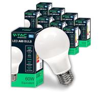V-TAC 10x Bombillas LED E27 - [ Alta Eficiencia 8,5W ] - A60 - (Equivalentes a 60W) - Bombillas de Nueva Generación de Bajo Consumo - 806 Lúmenes - Luz Blanca Frío 6500K