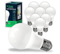 V-TAC 10x Bombillas LED E27, Edison - A60-8,5W (Equivalente a 60W) - 806 Lumen - 6500K Blanco Frìo - Apertura del Haz de Luz 200° - Máxima Eficiencia y Bajo Consum