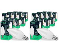 V-TAC 10x Bombillas LED Vela E14-4,5W (Equivalente a 40W) - 470 Lumen - Apertura del Haz de Luz 180° - Bombilla Máxima Eficiencia y Bajo Consumo - 3000K Blanco Cálido (Paquete de 2)