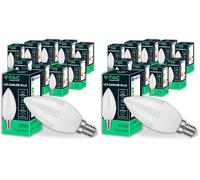 V-TAC 10x Bombillas LED Vela E14-4,5W (Equivalente a 40W) - 470 Lumen - Apertura del Haz de Luz 180° - Bombilla Máxima Eficiencia y Bajo Consumo - 4000K Blanco Neutro (Paquete de 2)