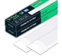 V-TAC 2x Pantalla LED Luminaria 120 CM - 40W - PRO SERIES - Lámpara Rectangular 4800 Lumen IP20 para Pared, Garaje, Tienda - Tubo LED - Plafón Regleta LED Lineal - Luz Blanco Neutro 4000K