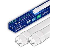 V-TAC 2x Tubos LED 150 CM - T8 G13-20W - [ CHIP LED CREE DE ALTA EFICIENCIA ] - 2100 Lúmenes - Tubos LED para Techo, Pared, Garaje - Tubo LED forma T8 - Sustitución de Neón - Blanco Cálido 3000K