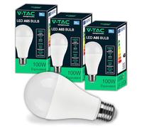 V-TAC 3x Bombillas LED A65 15W - SUPER LUMINOSAS - 1521 Lúmenes - E27 - Bombillas de Nueva Generación - Equivalente a 100W - Pack de 3 - Luz Blanca Cálido 3000K