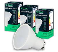 V-TAC 3x Bombillas LED GU10 - Alta Luminosidad 10W (Equivalente a 70W) - 1000 Lumen - Cubierta Satinada - Bombilla Máxima Eficiencia y Bajo Consumo - Paquete de 3-4000K Blanco Neutro