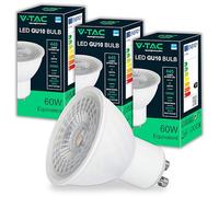 V-TAC 3x Bombillas LED GU10 - Alta Luminosidad 6W (Equivalente a 60W) - 445 Lumen - CHIP SAMSUNG - Cubierta Satinada - Bombilla Máxima Eficiencia y Bajo Consumo - Paquete de 3-4000K Blanco Neutro