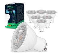 V-TAC 6x Bombillas LED GU10-6W (Equivalente a 6W) - Chip SAMSUNG - 445 Lumen - Spot LED GU10 Alta Luminosidad - Bombilla Máxima Eficiencia y Bajo Consumo - 3000K Blanco Cálido
