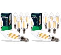 V-TAC 6x Bombillas LED Vela Filamento E14-4W (Equivalente a 35W) - 400 Lumen - Bombilla Máxima Eficiencia y Ahorro Energético - Luz Blanco Cálido 3000K (Paquete de 2)