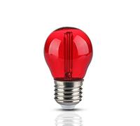 V-TAC Bombilla LED 2 W, Miniglobo G45 de Cristal de Color Rojo, Casquillo E27