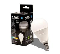 V-TAC Bombilla LED E14-8,5W (Equivalente a 60W) A60-806 Lumen - 4000K Blanco Neutro - Apertura del Haz de Luz 200° - Máxima Eficiencia y Bajo Consumo