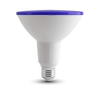 V-TAC Bombilla LED SMD, 15 W, E27, Par38, luz azul, 1200 lm, 30 grados Ip65
