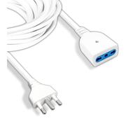 V-TAC Cable alargador Enchufe y Toma 16 A 2P + T estándar Italiano Color Blanco 3 Metros - SKU 8731