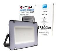 V-TAC Foco LED de exterior con chip Samsung 150 W de color negro impermeable, luz blanca fría