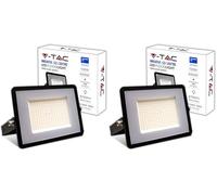 V-TAC Foco LED Exterior 100W [Altas Prestaciones] - 8700 Lumen - IP65 - Proyector LED Exterior en Aluminio para Hogar, Jardín, Patio, Parque Garaje - Resistente Agua - Faros - Luz Blanco Neutro 4000K