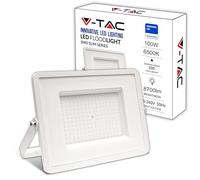 V-TAC Foco LED Exterior 100W Blanco [Altas Prestaciones] - 8700 Lumen - IP65 - Proyector LED Exterior en Aluminio para Hogar, Jardín, Patio, Parque Garaje - Resistente Agua - Faros - Luz Blanco Frío