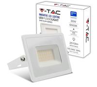 V-TAC Foco LED Exterior 30W [Altas Prestaciones] Blanco - 2510 Lumen - IP65 - Proyector LED Exterior en Aluminio para Hogar, Jardín, Patio, Parque Garaje - Resistente Agua - Luz Blanco Frío 6500K