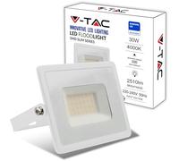 V-TAC Foco LED Exterior 30W [Altas Prestaciones] Blanco - 2510 Lumen - IP65 - Proyector LED Exterior en Aluminio para Hogar, Jardín, Patio, Parque Garaje - Resistente Agua - Luz Blanco Neutro 4000K