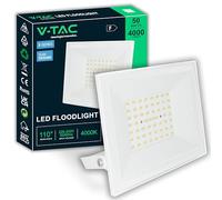 V-TAC Foco LED Exterior 50W Blanco - [ E-Series - Altas Prestaciones, Bajo Consumo ] - 4000 Lúmenes - Super Slim - Impermeable IP65 - Proyector para Hogar, Garaje y Almacén - Blanco Frío 6500K