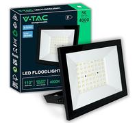 V-TAC Foco LED Exterior 50W - [ E-Series - Altas Prestaciones, Bajo Consumo ] - 4000 Lúmenes - Design Super Slim - Impermeable IP65 - Proyector para Hogar, Garaje y Almacén - Blanco Neutro 4000K