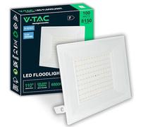 V-TAC Foco LED para Exterior 100W Blanco - [ E-Series - Altas Prestaciones, Bajo Consumo ] - 8150 Lúmenes - Super Slim - Impermeable IP65 - Proyector para Hogar, Garaje y Almacén - Blanco Frío 6500K