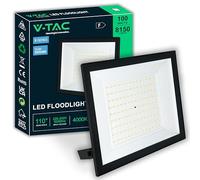 V-TAC Foco LED para Exterior 100W - [ E-Series - Altas Prestaciones, Bajo Consumo ] - 8150 Lúmenes - Design Super Slim - Impermeable IP65 - Proyector para Hogar, Garaje, Almacén - Blanco Neutro 4000K
