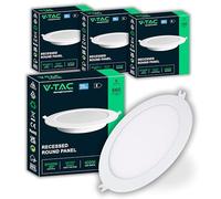 V-TAC Focos LED Empotrables Techo 6W - PRO SERIES - Diámetro 120 mm - 660 Lúmenes - IP20 - para Techo, Casa, Pladur - Redondos - Mini Panel - Lámpara - Orificio 107-112 mm - Blanco Neutro 4000K