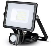 V-TAC Faro LED chip Samsung 20 W con sensor de movimiento y crepuscular e interruptor manual de bloqueo color negro 4000 K IP65