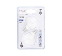 V-TAC Pack de 2 bombillas LED E14 5,5 W = 40 W, SMD Miniglobo luz natural 4000 K