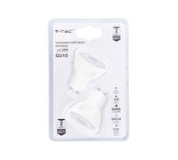 V-TAC Pack de 2 Bombillas LED Gu10 6 W Foco Foco Foco 6400 K