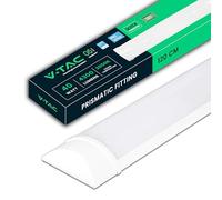 V-TAC Pantalla LED Luminaria 120 CM - 40W - Chip Samsung - Lámpara Rectangular 4300 Lumen IP20 para Pared, Garaje, Tienda - Tubo LED - Plafón LED Lineal - Luz Blanco Cálido 3000k