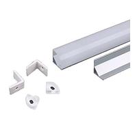 V-TAC Perfil de aluminio angular para tira LED, blanco