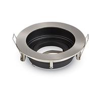 V-TAC Portafoco empotrable Redondo níquel Satinado orientable 15° Gu10