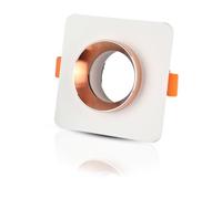 V-TAC Portalámparas empotrable empotrable Cuadrado de Yeso con Borde de Metal Dorado Rosa Gu10