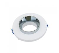 V-TAC Portalámparas Empotrado Oculto, Redondo, Yeso con Borde de Metal Cromado Gu10