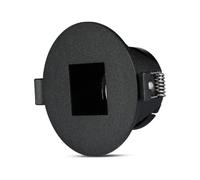 V-TAC Portalámparas LED empotrable GU10 con sección cuadrada, color negro con interior negro