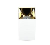V-TAC Portalámparas LED montaje en plafón cuadrado GU10 cuerpo blanco reflector dorado