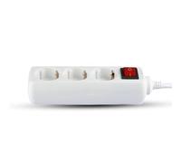 V-TAC Regleta de 3 Enchufes con Interruptor y Cable de 1,5 Metros - Enchufe Múltiple 3 Tomas de Corriente 16A Shuko para el Hogar, Oficina, Tienda, Garaje - 250V Compacta y Práctica